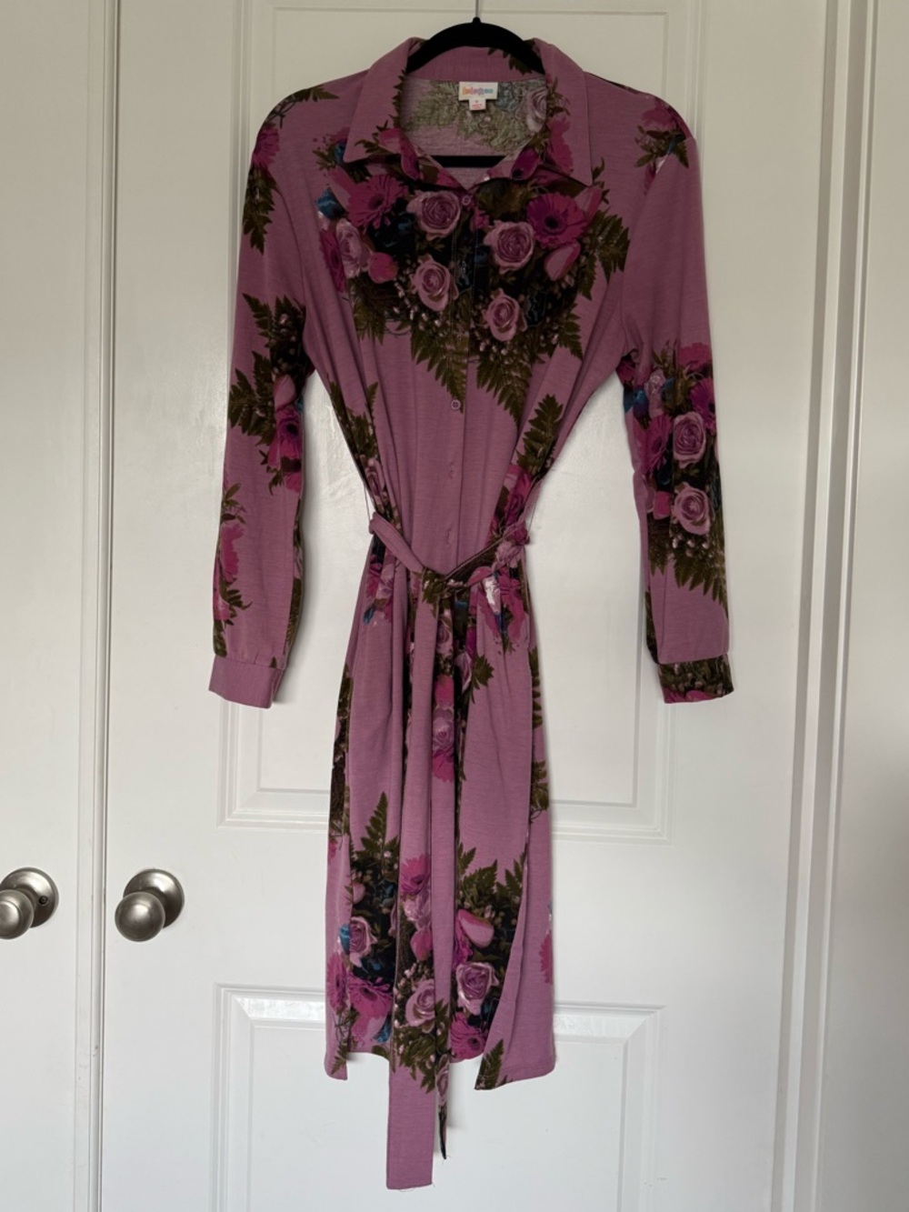 LuLaRoe Pink Floral Button-Front dress